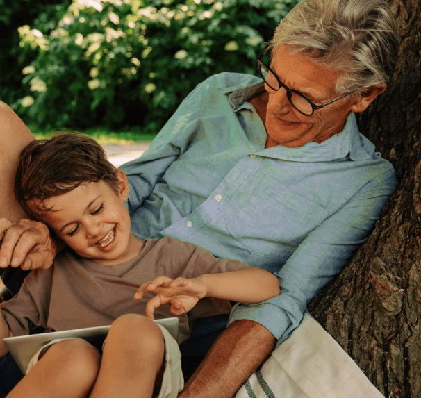 A father and son protected by car insurance