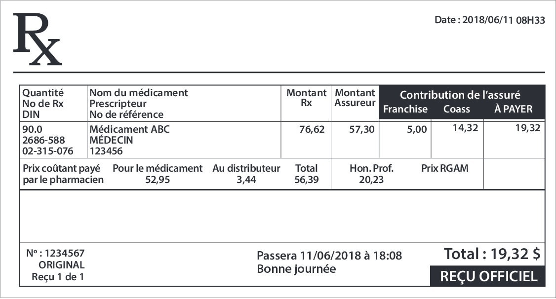 Resident Of Quebec Understand Your Prescription Drug Receipts RBC Insurance